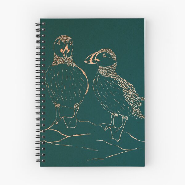 Item preview, Puffins Digital Linocut  designed and sold by fjaracreative.