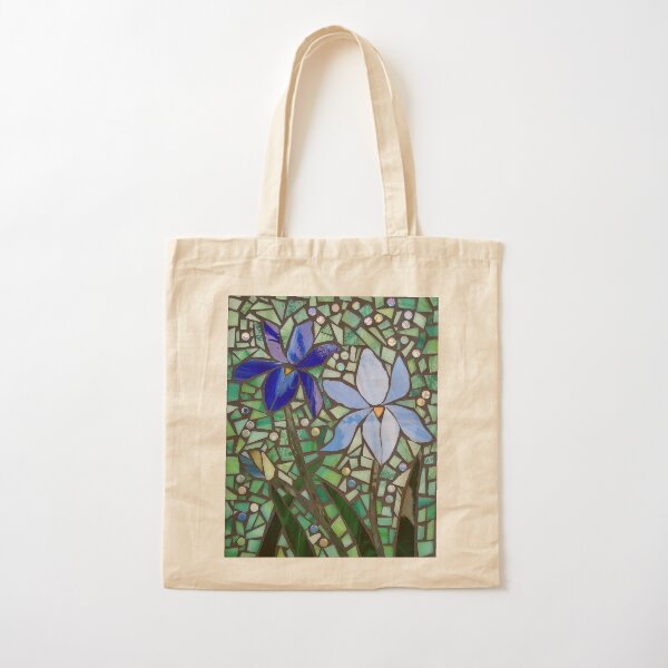 Item preview, Blue irises in stained glass  designed and sold by suespaintroom.