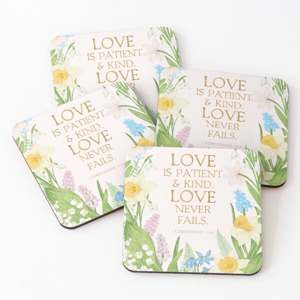 Item preview, 1 Corinthians 13:4,8 (Love is patient & kind. Love never fails.) designed and sold by Paper Bee Gift Shop.