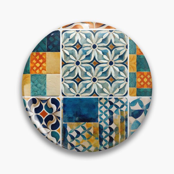 Artikelvorschau, Spanische Fliesen, marokkanische Fliesen, mediterrane Fliesen, Wandkunst, Telefonhülle, Kissen, Decke, Tragetasche, Metalldruck, Leinwand entworfen und verkauft von LunarSeaArt.