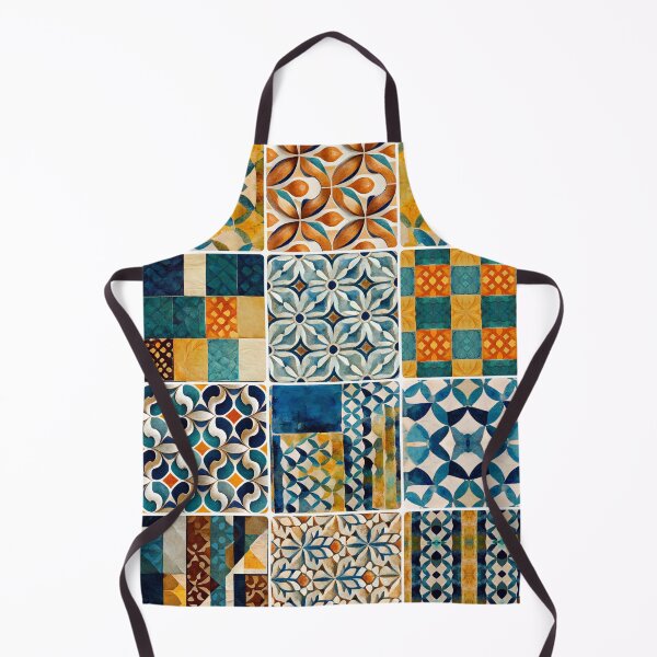 Item preview, Spanish tiles Moroccan tiles Mediterranean tiles style wall art phone case pillow blanket tote bag metal print canvas designed and sold by LunarSeaArt.