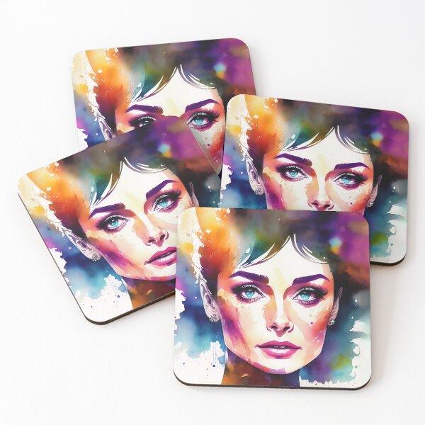 Item preview, Audrey Hepburn portrait in watercolor designed and sold by IkonixArt.