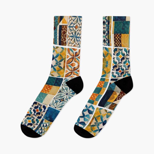 Item preview, Spanish tiles Moroccan tiles Mediterranean tiles style wall art phone case pillow blanket tote bag metal print canvas designed and sold by LunarSeaArt.