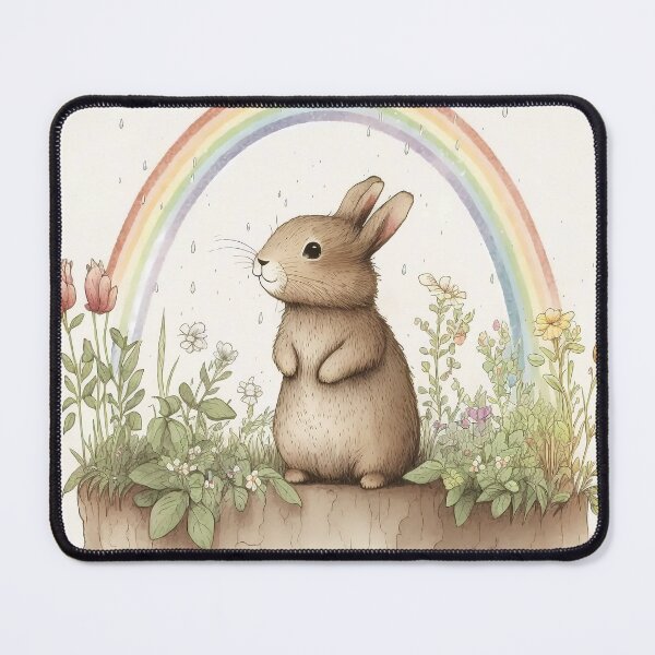 Item preview, Rainbow Bunny Smiling Through the Rain designed and sold by TheLovelyWild.