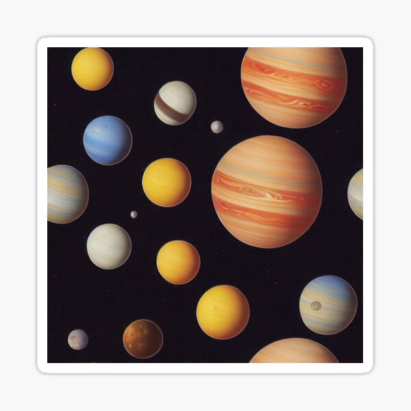Planetas emoji. Pegatinas de planetas coloridos lindos, objetos de