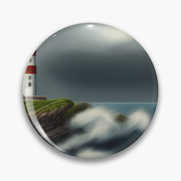 Item preview, Lighthouse on an island and bad weather designed and sold by pietrofoto.