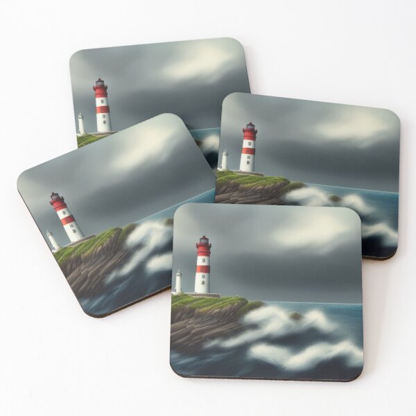 Item preview, Lighthouse on an island and bad weather designed and sold by pietrofoto.