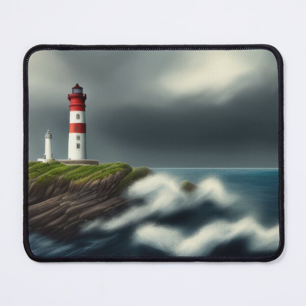 Item preview, Lighthouse on an island and bad weather designed and sold by pietrofoto.