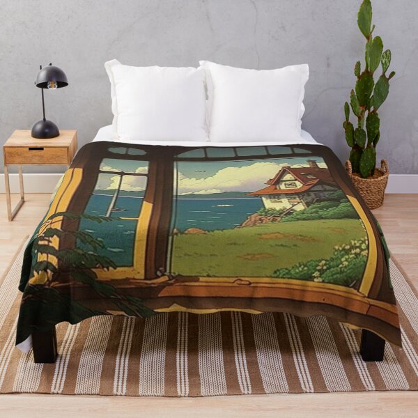 Item preview, Memories of the Cabin by the Seaside - Retro Anime Inspired designed and sold by Roy Lyons.