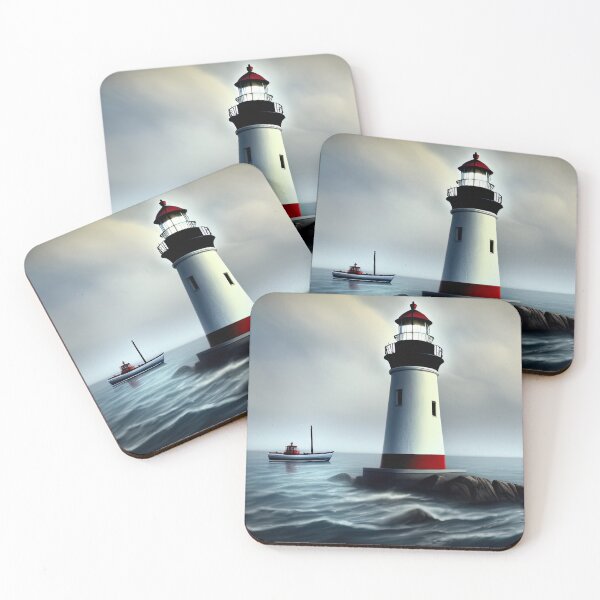 Item preview, Lighthouse with a boat designed and sold by pietrofoto.