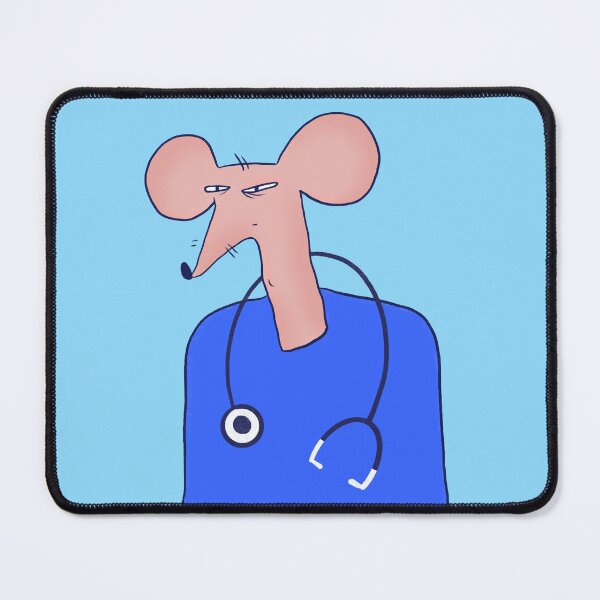 Item preview, Funny and suspicious skinny rat doctor in blue sweater designed and sold by IULIART.
