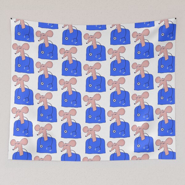Item preview, Funny and suspicious skinny rat doctor in blue sweater designed and sold by IULIART.
