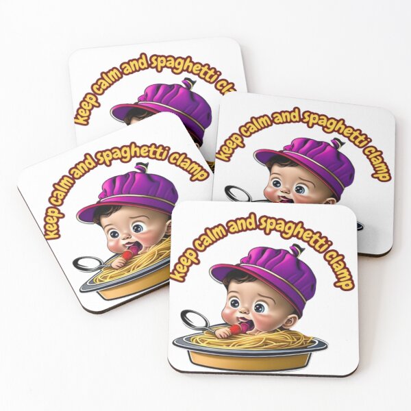 Item preview, keep calm and spaghetti clamp t-shirt design designed and sold by Frozentrust.