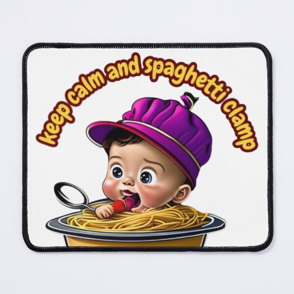 Item preview, keep calm and spaghetti clamp t-shirt design designed and sold by Frozentrust.