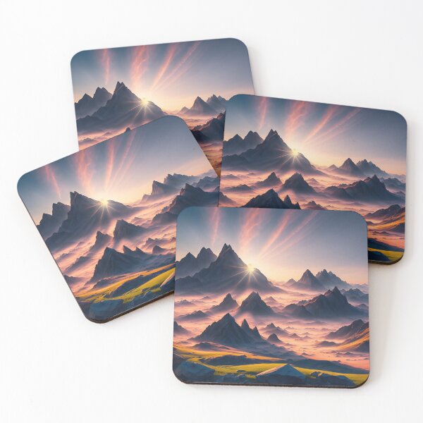 Item preview, A Breathtaking View Of The Sun Rising Over The Jagged Mountain Peaks, Its Rays Of Light Cascading Down The Slopes Ai Generated Art designed and sold by AiGens.