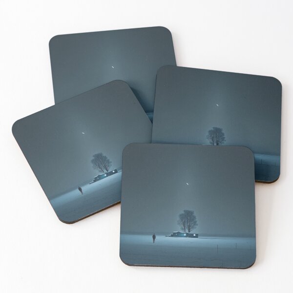 Item preview, Minimalistic Snowy Night With Farmhouse designed and sold by Scraponzo.