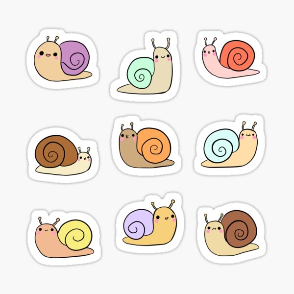 Item preview, Cute colorful snails packs designed and sold by Yarafantasyart.