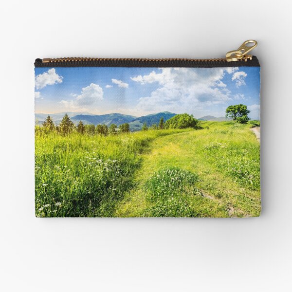 road through the meadow on hillside Zipper Pouch