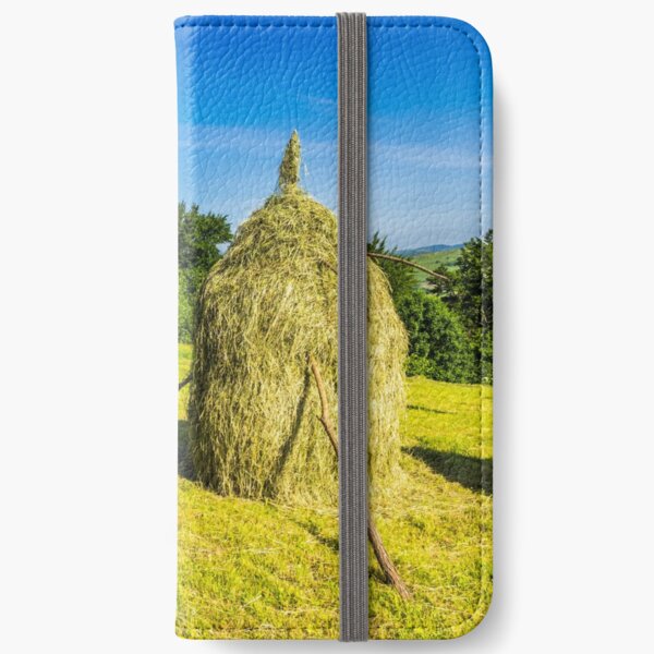 field with haystacks iPhone Wallet