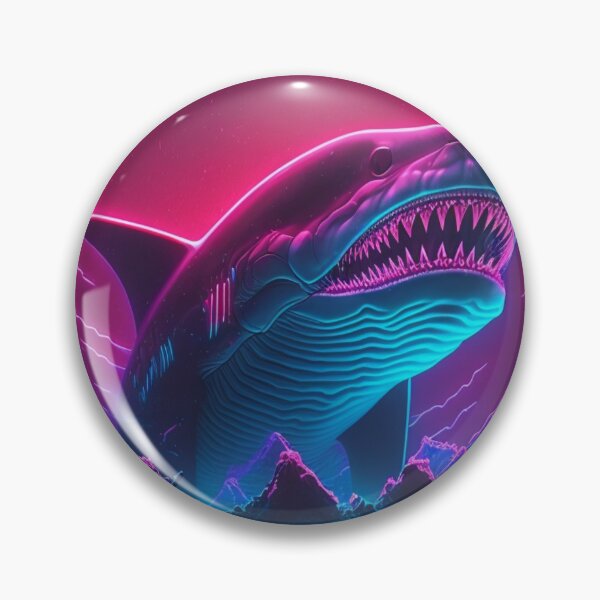 Item preview, Synthwave Shark Canvas Wall Art designed and sold by chrstnslts.