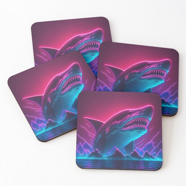 Item preview, Synthwave Shark Canvas Wall Art designed and sold by chrstnslts.