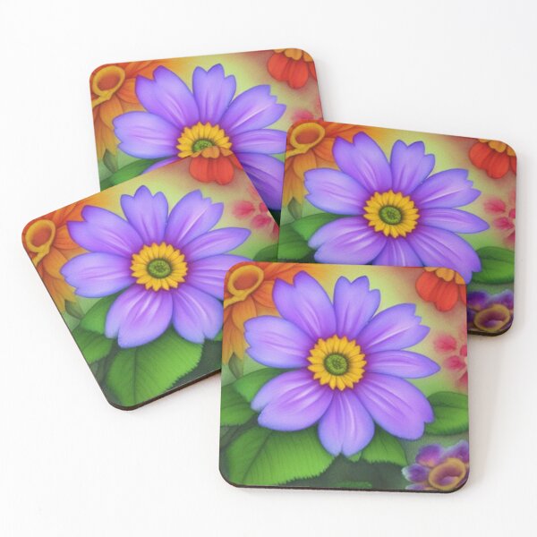 Item preview, Add a touch of color and style to your everyday t-shirt, pet line and decor with stylized purple flower print in vibrant colors! designed and sold by @Reikiama.