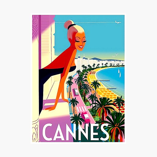 Item preview, Cannes : Vintage French Riviera Travel Advertising Print designed and sold by posterbobs.