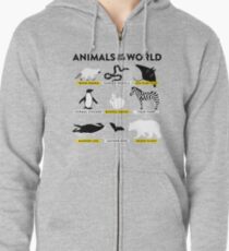 Animals of the world Zipped Hoodie