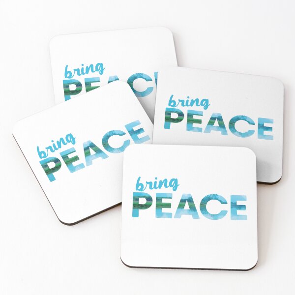 Item preview, Bring PEACE Text Quote Design, mountain lake reflection designed and sold by RiciPaneto.