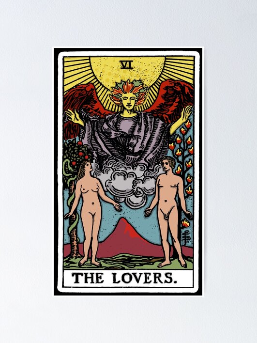 The Lovers Tarot Card - Major Arcana - Fortune Telling - Occult