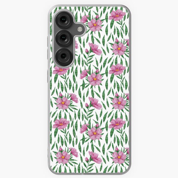 Minimalist watercolor pink and green floral pattern Samsung Galaxy Soft Case