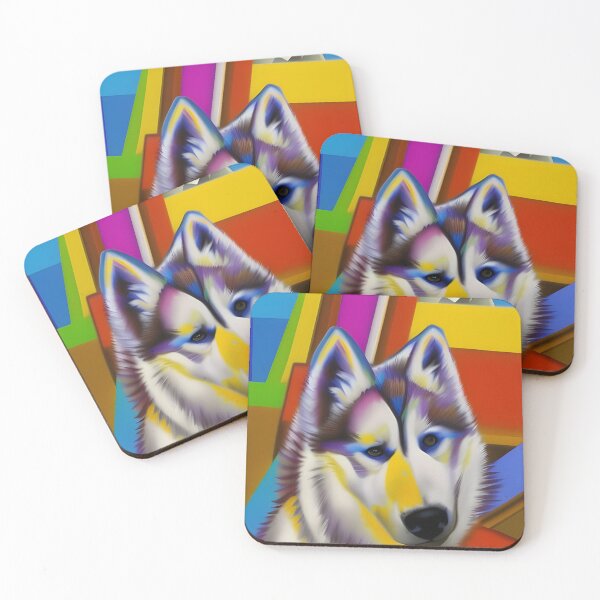 Item preview, Abstract Husky Art. Husky Art. Colourful Husky Art. Watercolour husky designed and sold by Doggymadness.