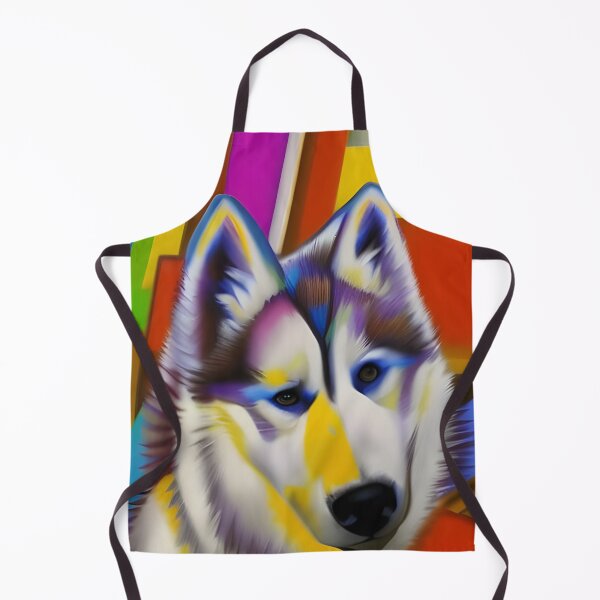 Aperçu de l'œuvre Art abstrait Husky. Art Husky. Art Husky coloré. Husky aquarelle créée et vendue par Doggymadness.