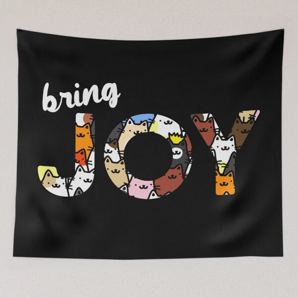 Item preview, Bring JOY Text Based Design, Kids Quote Art Cats black designed and sold by RiciPaneto.