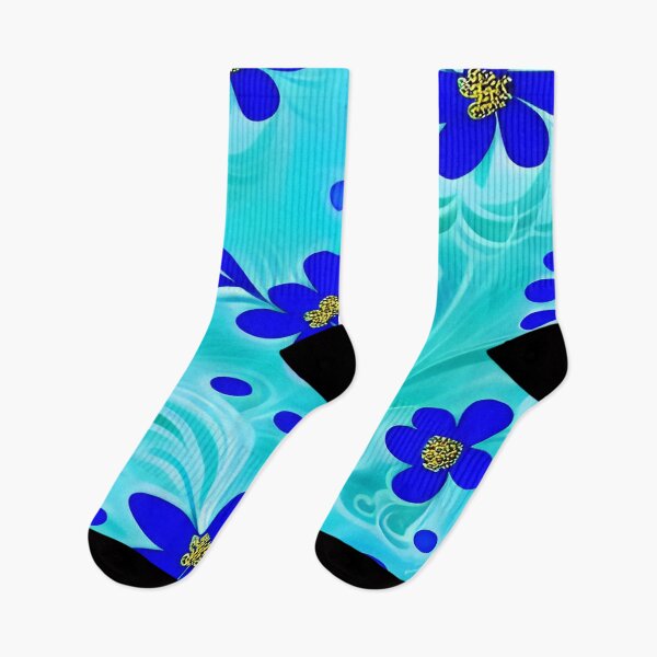 Item preview, Whispy Leaves and Flowers Blue Blowing in the Wind with a Sky Blue Background       ra designed and sold by deniselynnimage.