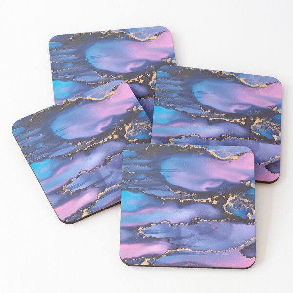 Item preview, Alcohol ink blue and pink abstract  designed and sold by Uff Designs.