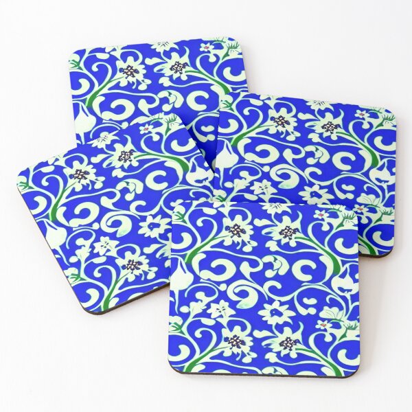 Item preview, Blooming Blossoms Floral in Blue with Whispy Leaves and a Brilliant Blue Sky     ra designed and sold by deniselynnimage.