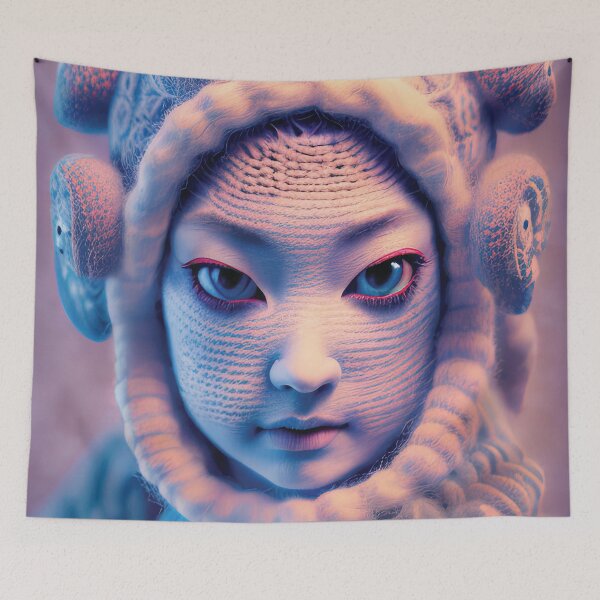 Item preview, Portrait of an Asian Princess in knitted wool designed and sold by zotilus.