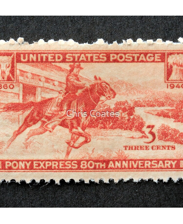 1940 3 Pony Express Postage Stamp iPad Case Skin