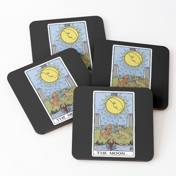 Item preview, The Moon Tarot Card - Major Arcana - Fortune Telling - Occult - Colour designed and sold by createdezign.