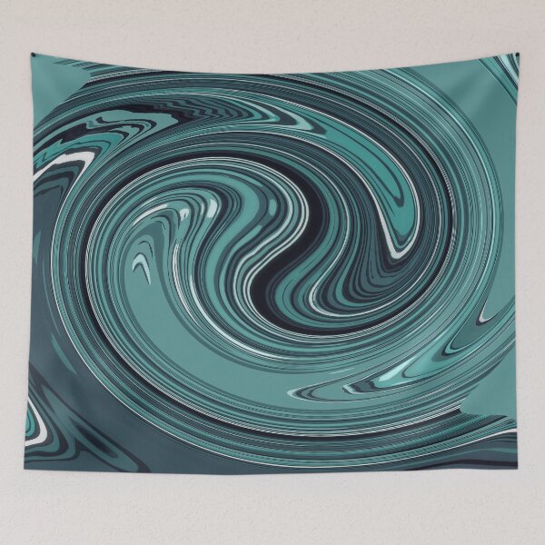 Item preview, Seagreen, blue, fluid art is beautiful and relaxing painting for home decor, bedroom, living room, lounge, curtains designed and sold by Collagedream.