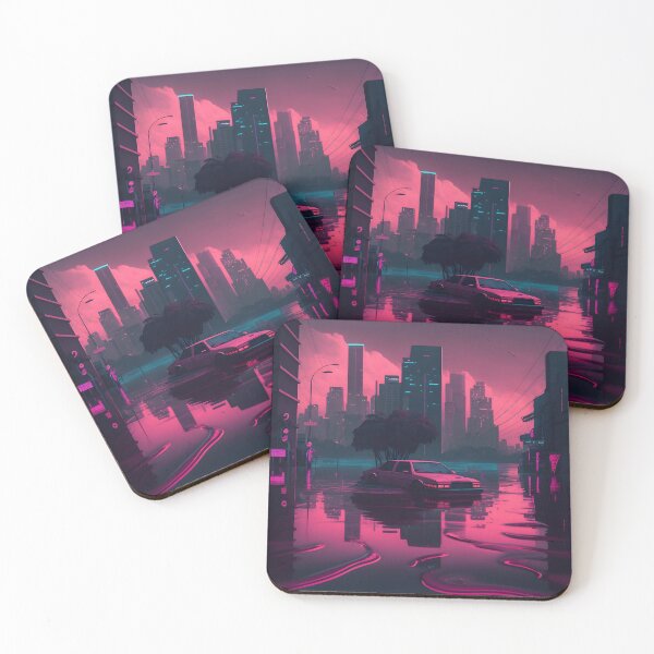 Item preview, Flooded City - Retrowave designed and sold by AgitProPrints.