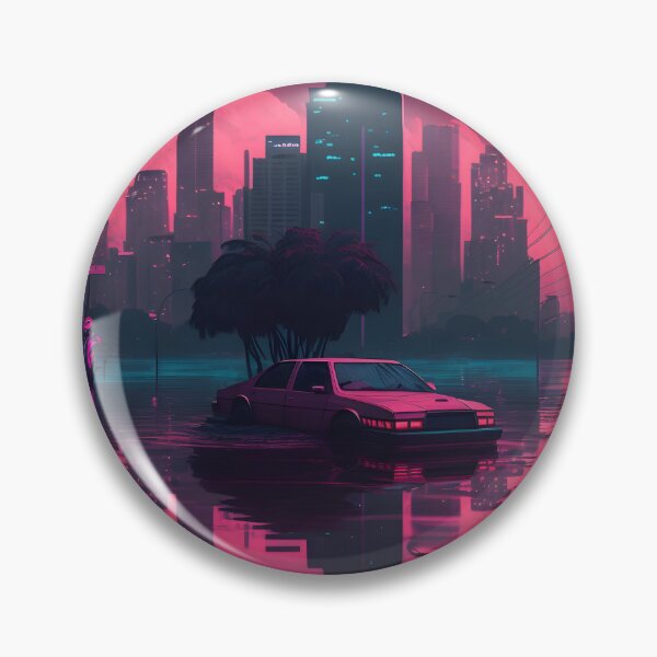 Item preview, Flooded City - Retrowave designed and sold by AgitProPrints.