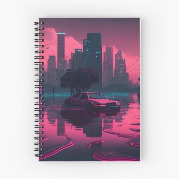 Item preview, Flooded City - Retrowave designed and sold by AgitProPrints.