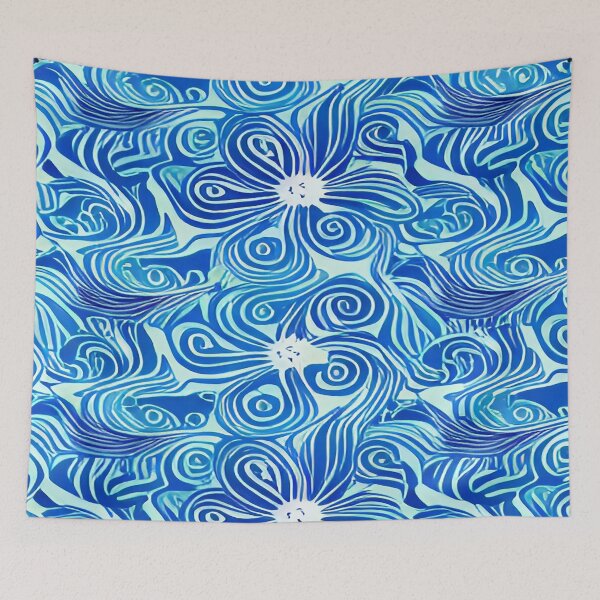 Item preview, Twisting Swirls of Petals in a Full Floral Display with Whispy Leaves and a Light Blue Sky      ra designed and sold by deniselynnimage.