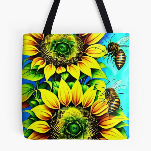 Item preview, Bee On A Sunflower designed and sold by letsgetinspired.