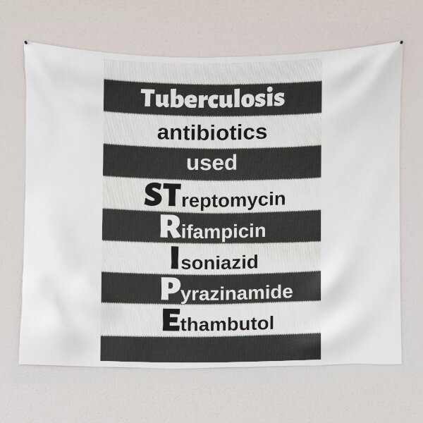 Item preview, Tuberculosis Antibiotics Used Mnemonic: STRIPE designed and sold by Caregiverology.