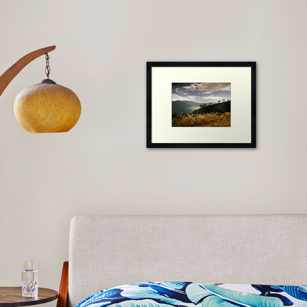 Dark mountains Framed Art Print