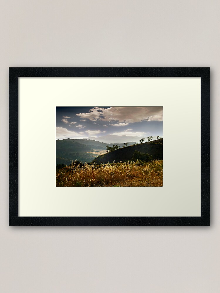 Alternate view of Dark mountains Framed Art Print