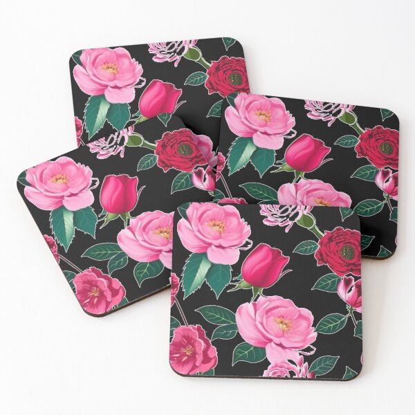 Item preview, Pink roses and Peonies floral pattern vintage illustration designed and sold by Kashear.